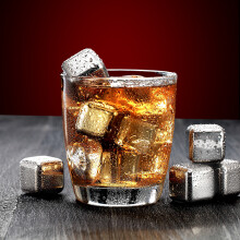 Food Grade Stainless Steel Ice Stones - 2.8cm, 4Pcs for Drinks
