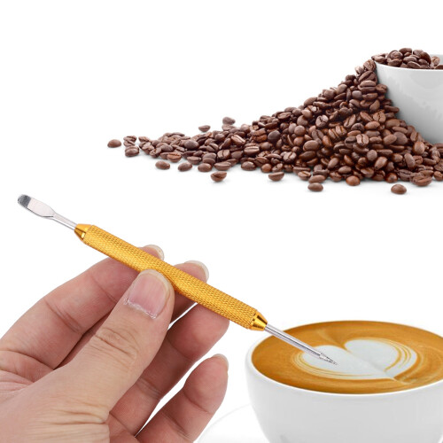 Στυλό Latte Art για λάτρεις του καφέ, Προωθητήρας επιδερμίδας από ανοξείδωτο ατσάλι, 1
