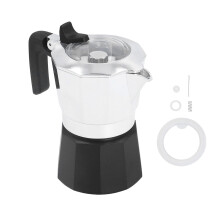 Italienische Moka-Kanne, tragbare Kaffeemaschine für den Herd, Espressokocher aus hochwertigem Material mit multifunktionalen Servierlöffeln