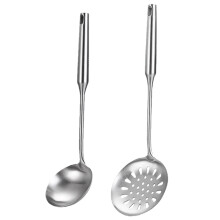 Akcesoria do woka do intensywnego gotowania, narzędzia ze stali nierdzewnej, odporne na rdzę, ergonomiczny kształt, 2 szt. metalowych przyborów