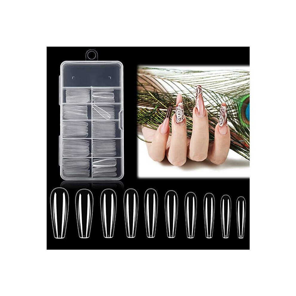 100 Pieces False Nail Extension Fake Fingernail Tips Salon Hand Tools