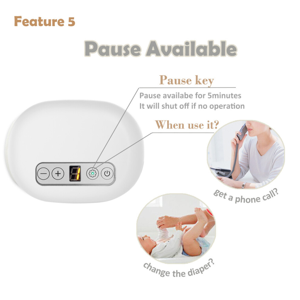 USB Electric Dual Suction Breast Pump – Adjustable, White, 10.5x8cm