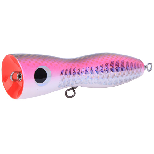 Großer Holzzappelköder 17 cm Topwater Meeresangeln Köder Pink Orange Gelb