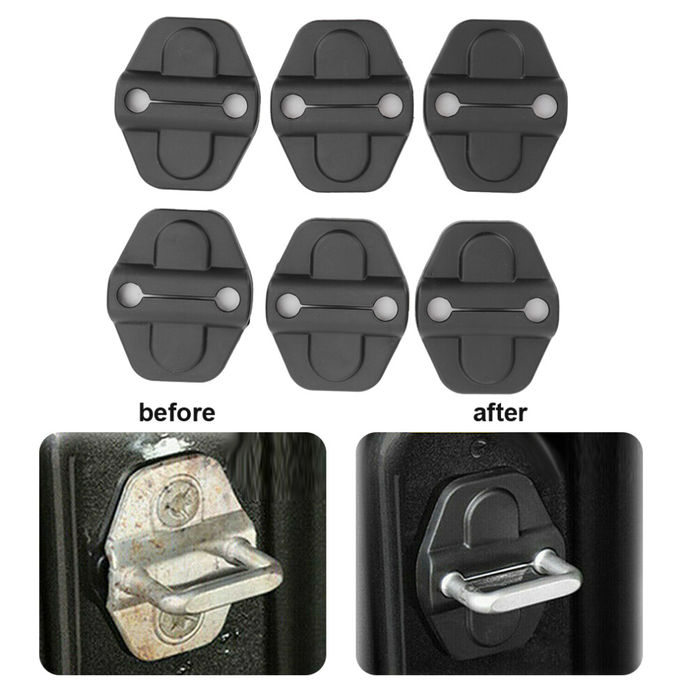 6Pcs Abs Door Lock Trim Covers For Jeep Wrangler Jl 2018-2019 Black 4601362416780