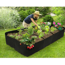 Plantzakken voor in de tuin, ademende moestuinbedden voor intensieve beplanting, netjes en georganiseerd, superproductief, 90 x 180 cm.
