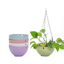 Smart Water Control hængende plantekasser, 5-pak, 8,5 cm H 15 cm diameter, holdbar plastik, 5 pastelfarver, inklusive ophængningskæde, med