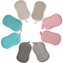 Esponjas de limpeza multiuso para cozinha, esponja de limpeza pesada que não risca, microfibra reutilizável e sem odor, esponja de dupla ação