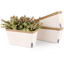 GreenThumb Selbstbewässerungs-Pflanzgefäße, 3 x 27 x 12 x 14,5 cm, Hydroponisches Ausgleichssystem, Wasserstandsüberwachung, Ideal für jeden