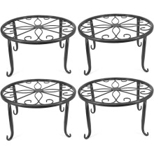 Robuster Metallständer mit Hohlraumdesign, runder Pflanzenständer, vielseitig einsetzbar für drinnen und draußen, Gärten und Balkone, 4er-Pack