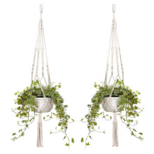 Robusti e durevoli appendini per piante in macramè, stile bohémien, corda di cotone fatta a mano, design elegante di ispirazione vintage per uso