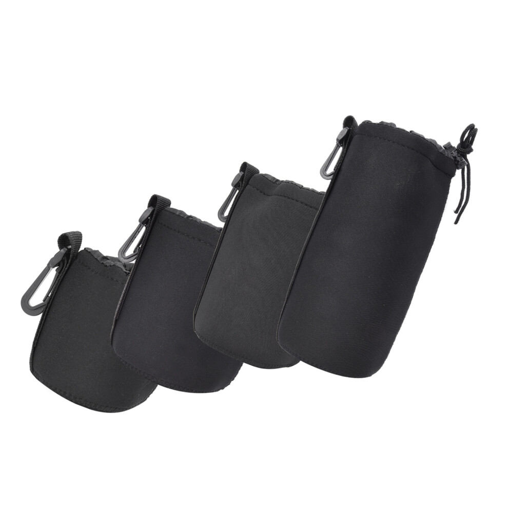 Camera Lens Cover Bag 4Pcs S M L Xl Neoprene Shock Absorption Portable Black 8731362419286