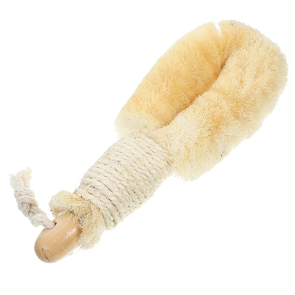 Sisal Shower Brush Exfoliating Bath Brush for Body Scrubbing Wooden Handle