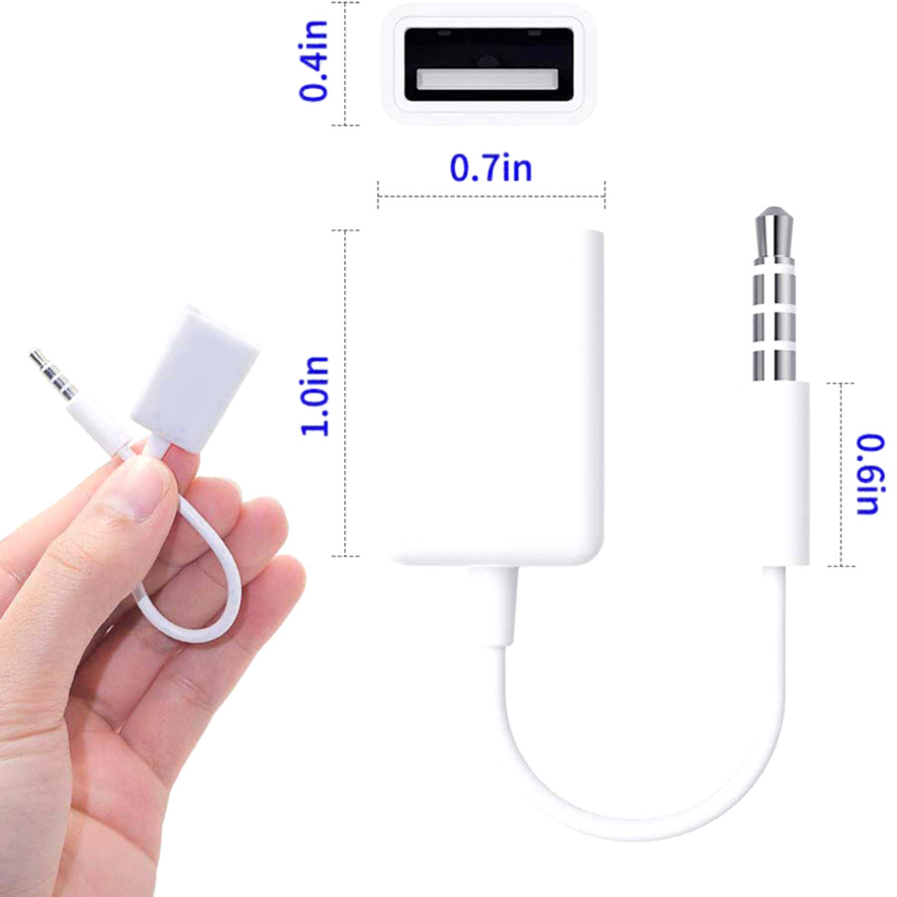 3.5Mm Male To 2.0 Female Usb Aux Audio Adapter Car Converter Cable Otg Function 4631362417654