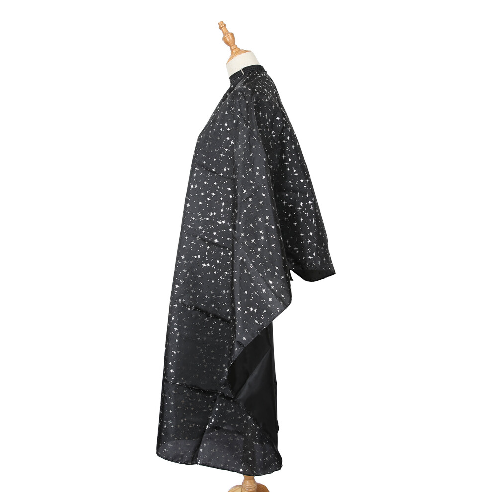 Nylon Black Hair Salon Cutting Cape with Snap Closure, Waterproof