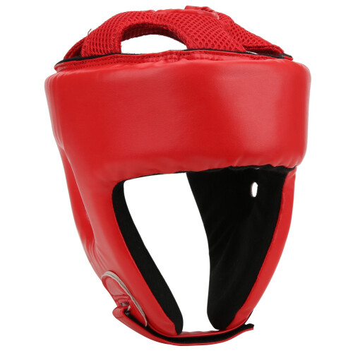 Adjustable PU Leather Boxing Head Guard Red Medium for Training & Defense 1