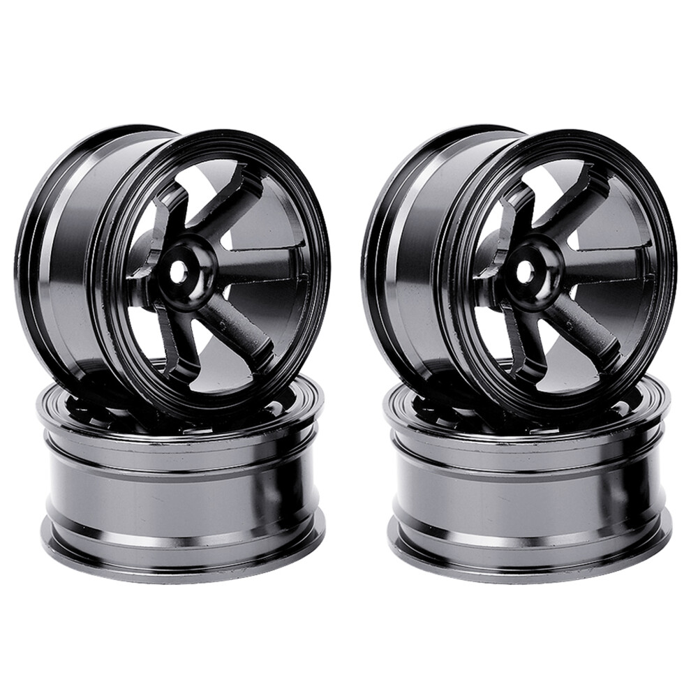 Rc Car 1/10 Aluminium Alloy Wheel Hubs 4Pcs Flat Running Drift Finish Black 4691362418648