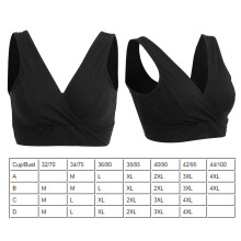 Wireless Cotton Maternity Bra Black XXL for Pregnant & Breastfeeding Support