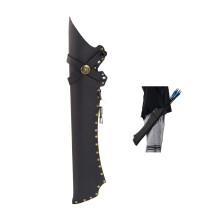 Archery Arrow Quiver Archery Back Arrow Quiver Holder PU Leather Archery Quiver with Belt Clip for Field and Practice Black