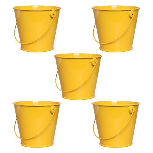 Baldes multiuso, ecológicos e galvanizados, com alça de arame resistente para vasos criativos de suculentas.