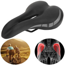 PU-Leder Fahrradrahmensattel, klappbar, atmungsaktiv, 27x17x8cm Schwarz