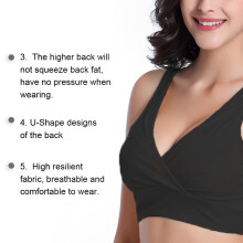 Schwangere Damen Wireless Baumwoll-Nurungs-BH Schwarz, Größen 32-100, M-4XL