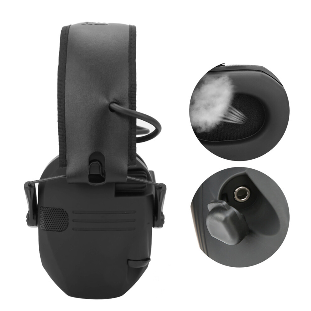 Black AntiNoise Ear Muffs Foldable Soundproof Ear Defenders for Shooting & Work-image-OPC-PN2GRSV-NEW