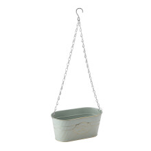 Ghivece rustice pentru balustradă cu design cu orificiu de drenaj, ghivece de flori cu cârlig detașabil, jardiniere vintage din metal suspendat