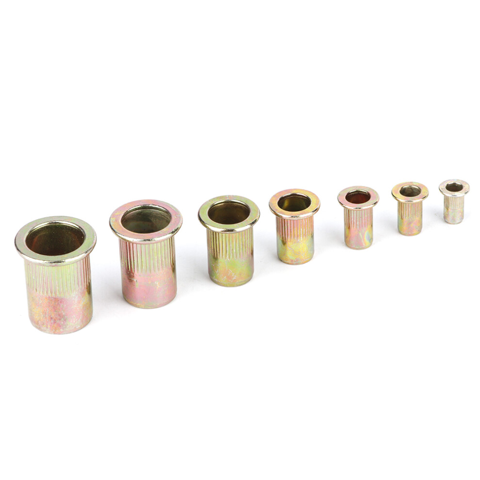 165Pcs Carbon Steel Flat Rivet Nuts M3/4/5/6/8/10/12 Universal Set 7641362424375