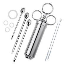 304 Stainless Steel Meat Marinade Injector with 3 Needles, 11.6oz