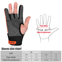 Atmungsaktive rutschfeste Bowling-Handschuhe für Herren und Damen, Größe M/L, Orange/Grün