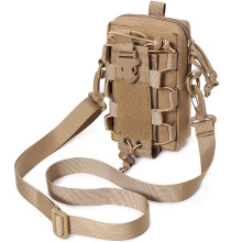 Tactical Molle Pouch Waist Bag Military Bottle Bag Outdoor Vest Pack Purse Phone Case Backpack Hunting Accessories EDC Tool Pack Brown