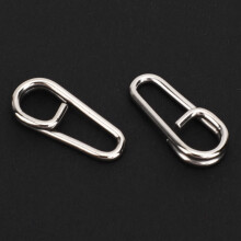 50PCS Small Oval Fishing Clips - Stainless Steel Snaps Corrosion Resistant