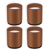 (Brown) 4 Pieces Round Desk Leg Risers Lifter Blocks Protectors Furniture