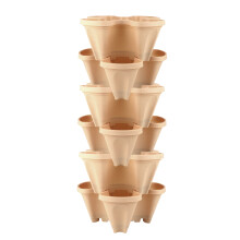 Jardinieră verticală stivuibilă, jardiniere ușor de mutat cu roți pentru grădinărit fructuos în interior/exterior, design respirabil de