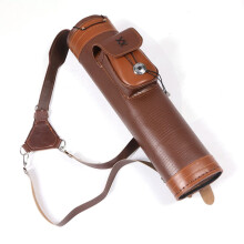 Traditional Bow And Arrow Bag Can Hold 24 Arrows Three-Point Strap Leather Quiver Outdoor Archery Quiver Arrow Storage Backpack