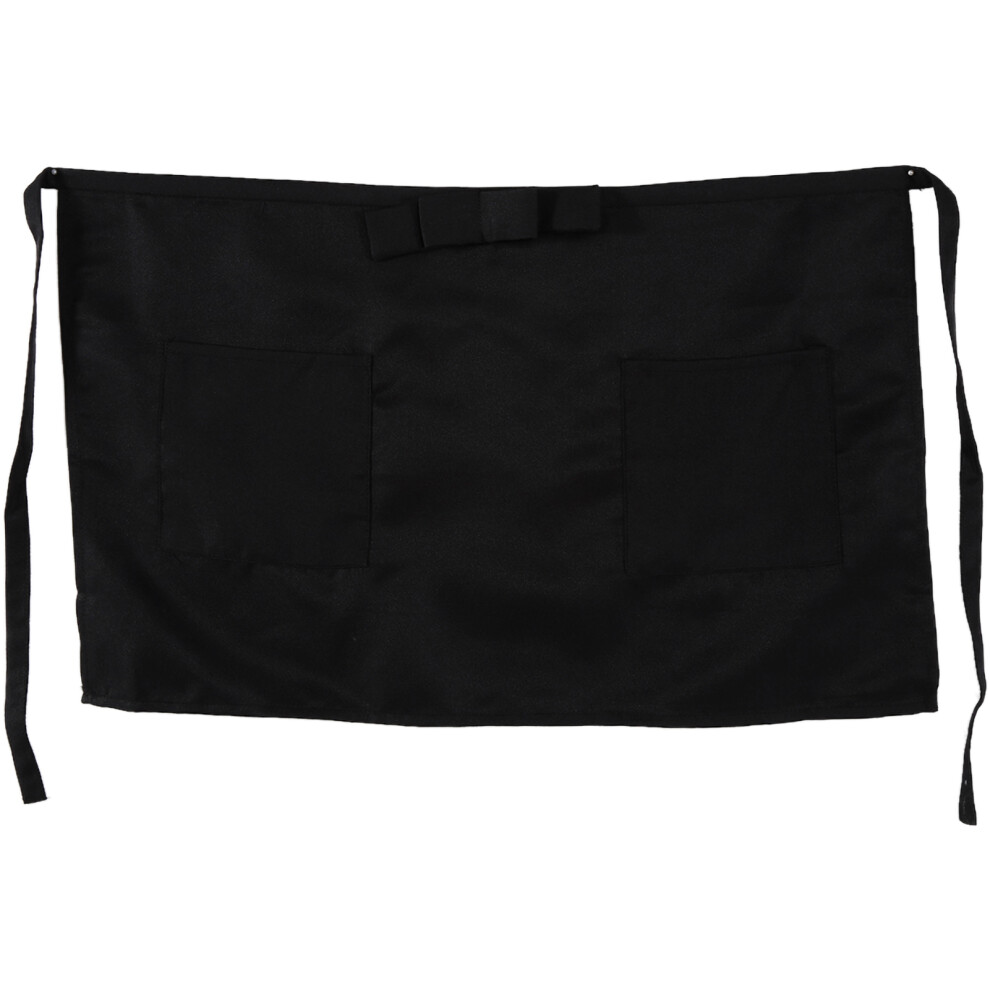 Waist Apron For Service Staff, Waterproof Server Waitress Half Apron With Two Front Pockets, Machine Washable Durable Material Apron For Baristas And 9153484519245