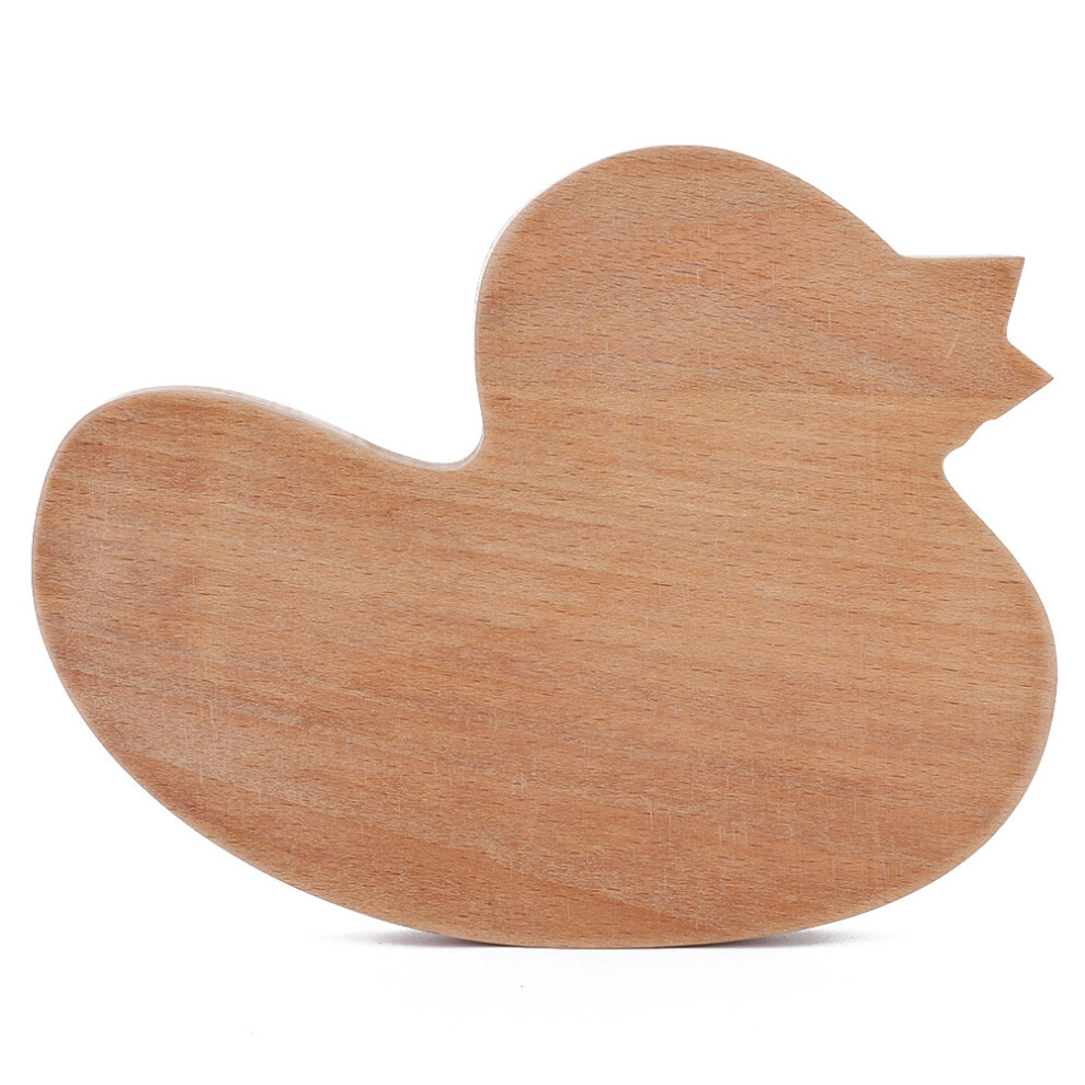 Kid's Wooden Food Tray with Divided Sections Playful Duck Design for Kids