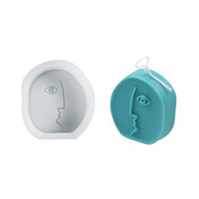 Molde de silicona con forma de rostro abstracto, suave y flexible para un fácil desmolde, material de alta calidad para un uso seguro en horno,
