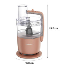Kenwood 650w 1.3L Go Super Compact Food Processor Clay Red