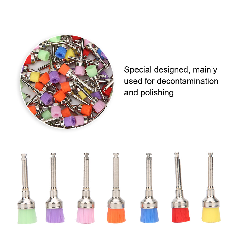 Dental Polisher 100Pcs Nylon Teeth Brushes with Storage Box Multicolor Set