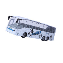 1:50 Metallbus zum Zurückziehen mit Licht & Musik – Weiß, 19x5,3x4 cm