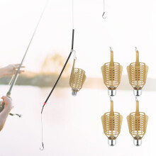 4 Stück Tragbare Fischköderkäfigfalle 20g-50g Leichter Fütterer