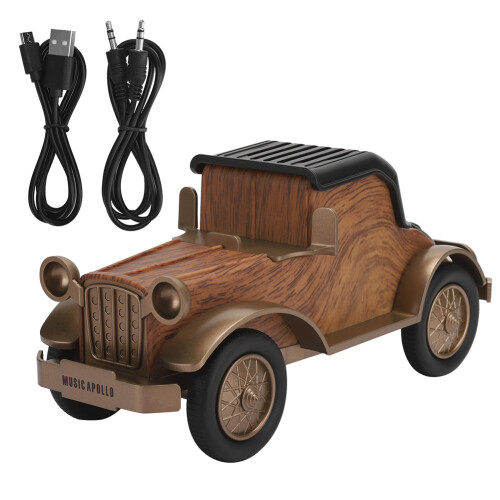 Vintage Car Shape Bluetooth Speaker 1500mA ABS Plastic Black 1