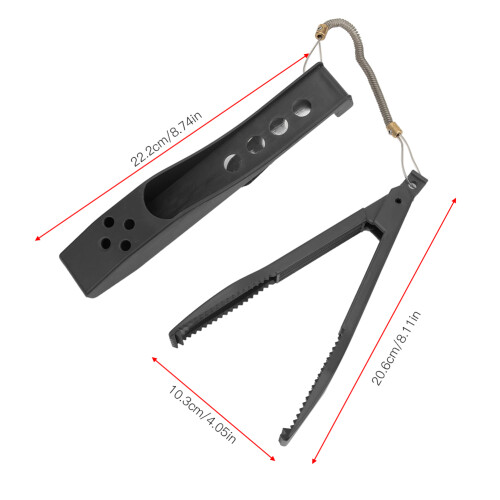 Multifunktionaler Fischgreifer mit Schutz, 22cm, Schwarz