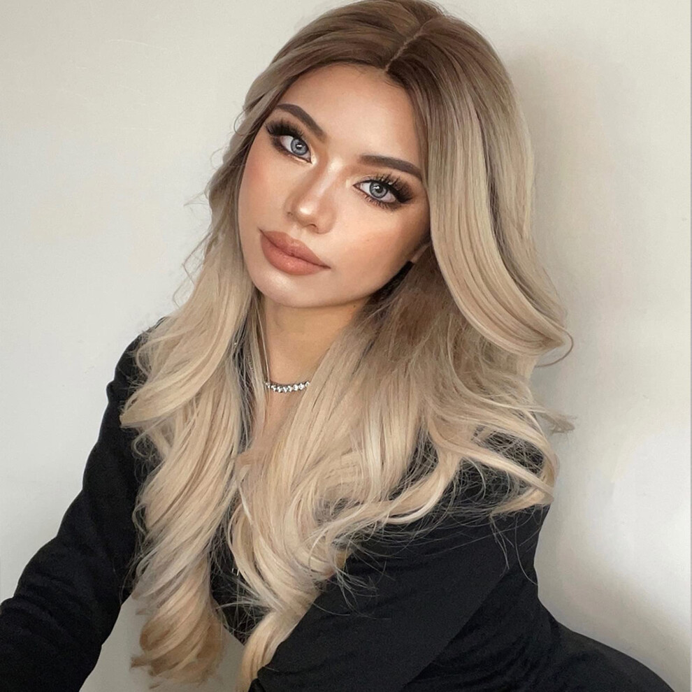 Unisex 65Cm Long Curling Blonde Hair Wigs Sexy Wavy Hair Wig Heat Synthetic Cosplay Party Daily Use (Lc307-1) Lc307-1 Lc307-1