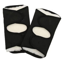 2pc Winter Outdoor Sports Warm Lengthened Knee Pads Protector Protective Elastic Wool Thermal Plush Kneepad Kneecap Kneelet(Black,L) Black L