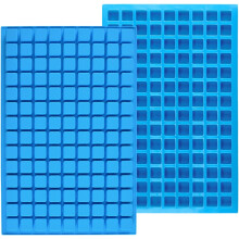 Heat and Cold Resistant Silicone Candy Molds, 2 Pack Mini Square Chocolate Molds for Baking, Gummies, Ice Cubes, Food Grade Silicone Non Stick Flexibl