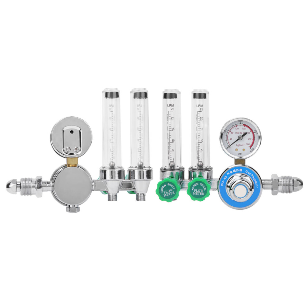 Wx-55X-2L Argon Regulator Dual Tube Gas Flowmeter 0-4000Psi 8721362433320
