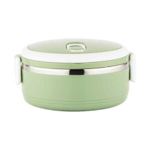 Auslaufsichere, isolierte Lunchbox mit praktischem Tragegriff, Thermosbox mit abnehmbarem Gummigriff, tragbare Edelstahl-Bento-Box