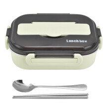 Marmita Bento em aço inoxidável para adultos, recipiente reutilizável à prova de vazamentos, lancheira térmica de plástico resistente com tampa